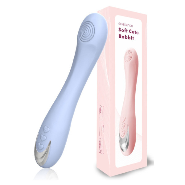 Vibromasseur silicone 10 modes de vibration USB bleu 